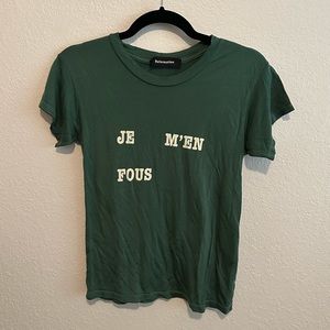 Reformation Green Baby Tee Je M’en Fous